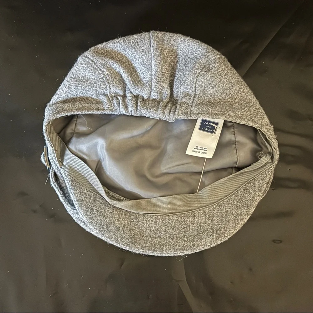 Janie and Jack Baby Boy Gray Flat Cap - Picture 3 of 7